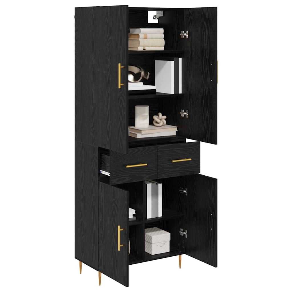 Highboard Zidne Crni hrast 69,5 x 34 x 180 cm Konstruirano drvo