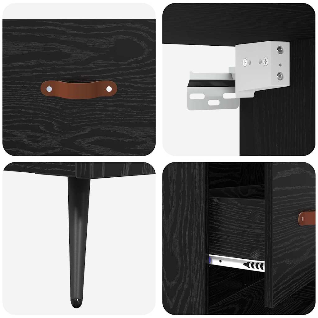 Highboard Crni hrast 69,5 x 34 x 180 cm Konstruirano drvo