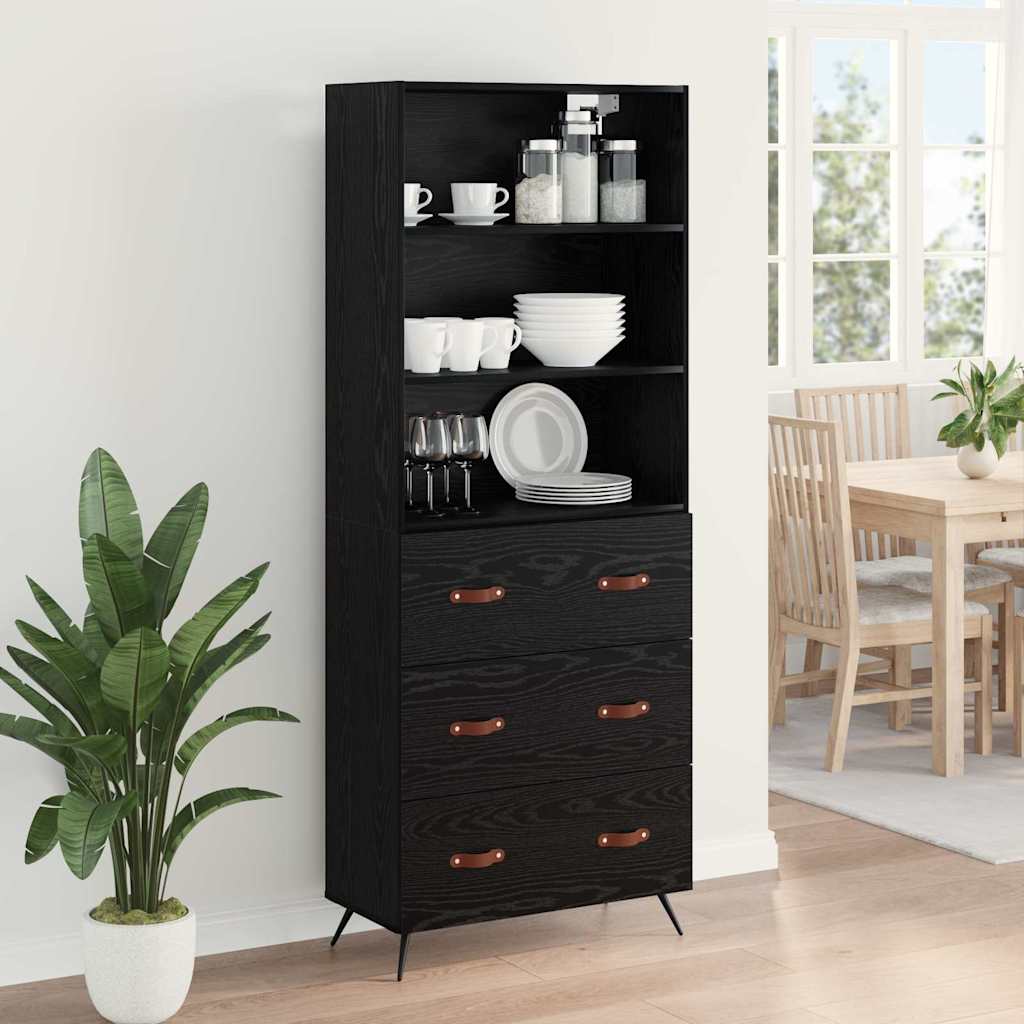 Highboard Crni hrast 69,5 x 34 x 180 cm Konstruirano drvo
