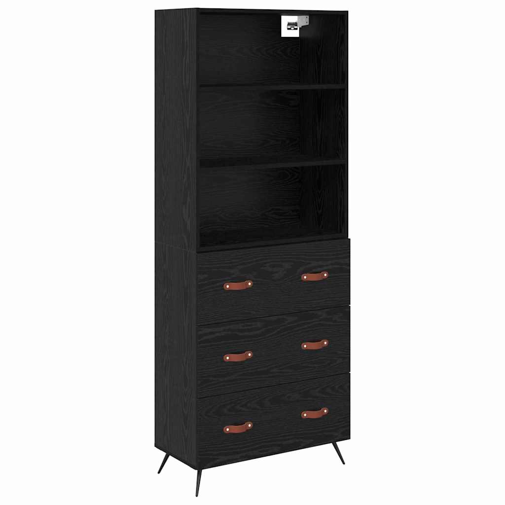 Highboard Crni hrast 69,5 x 34 x 180 cm Konstruirano drvo