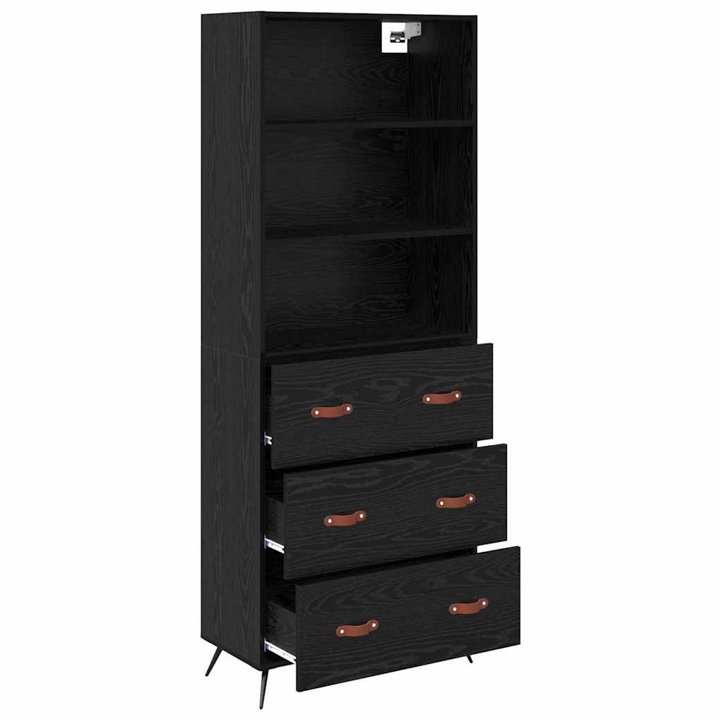 Highboard Crni hrast 69,5 x 34 x 180 cm Konstruirano drvo