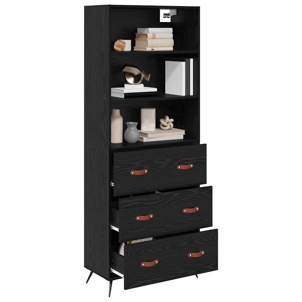 Highboard Crni hrast 69,5 x 34 x 180 cm Konstruirano drvo