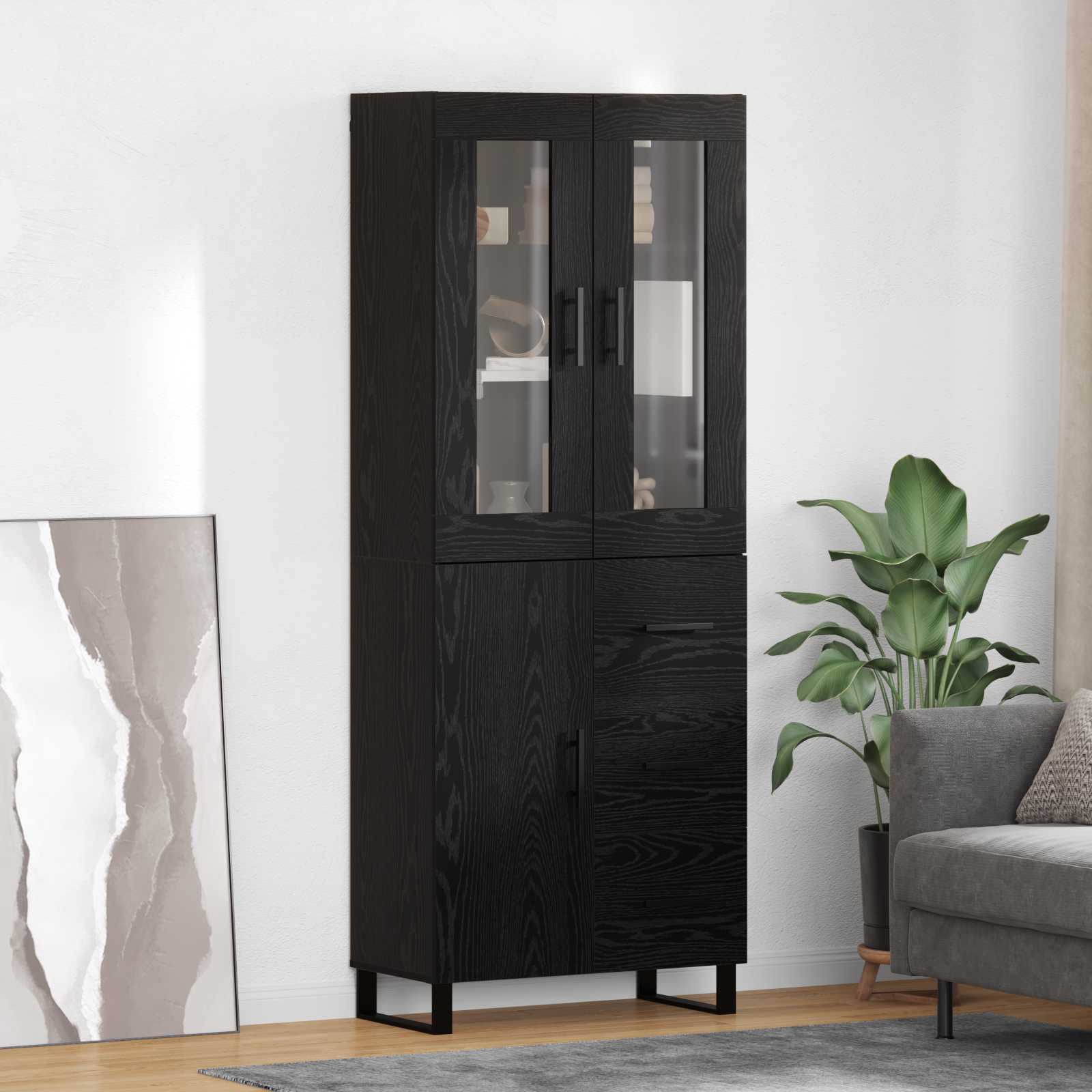 Highboard 2 kom. Crni hrast 69,5 x 34 x 180 cm