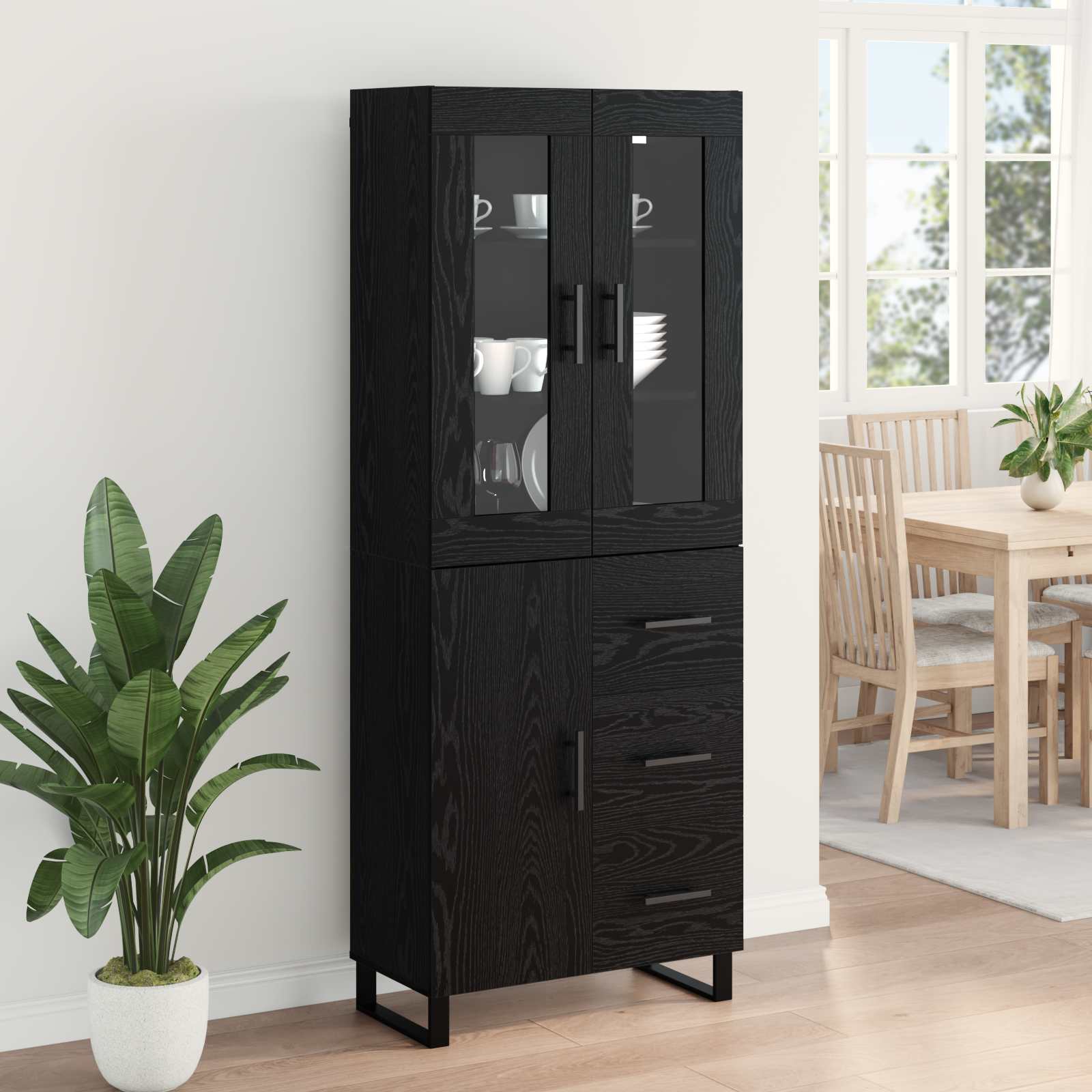 Highboard 2 kom. Crni hrast 69,5 x 34 x 180 cm
