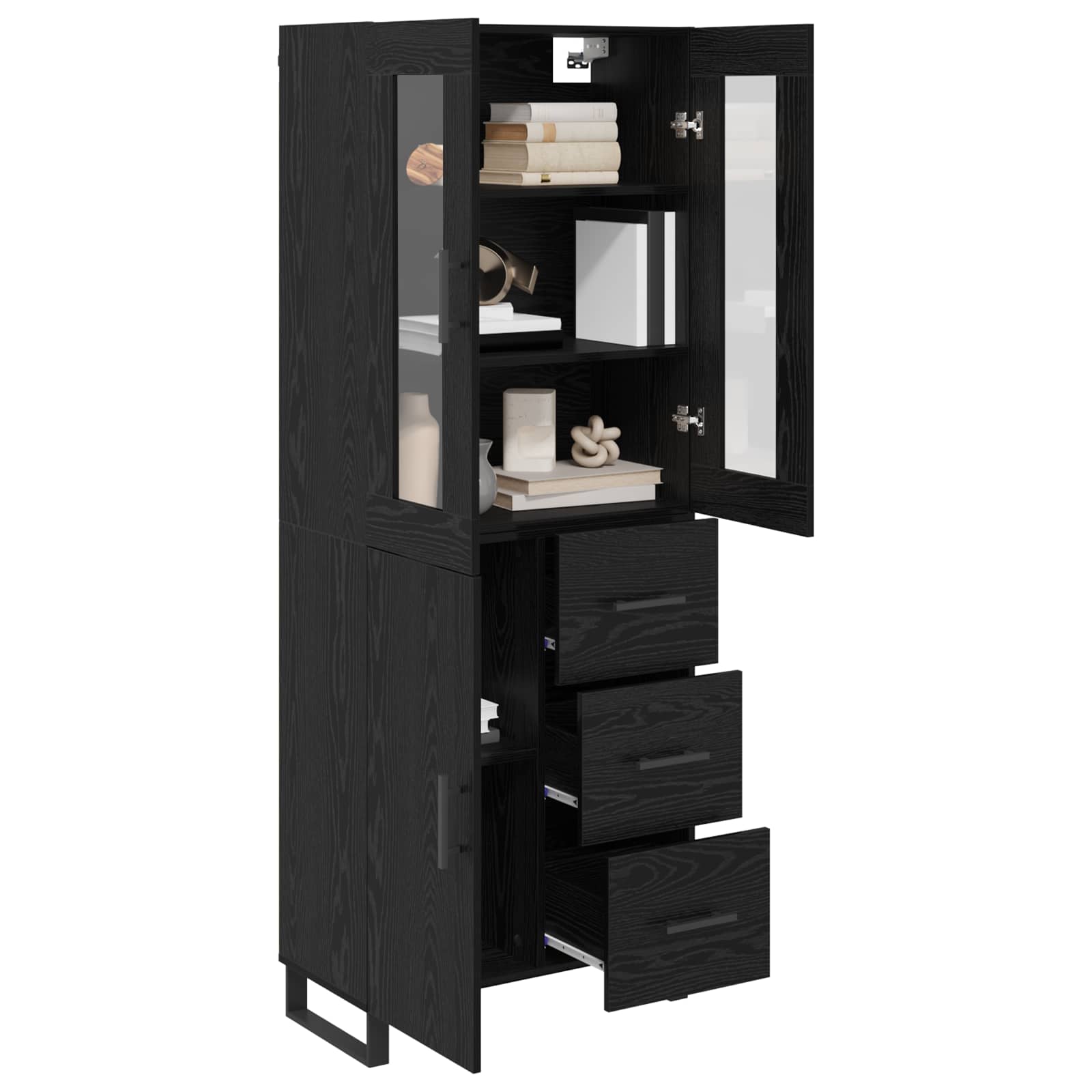 Highboard 2 kom. Crni hrast 69,5 x 34 x 180 cm