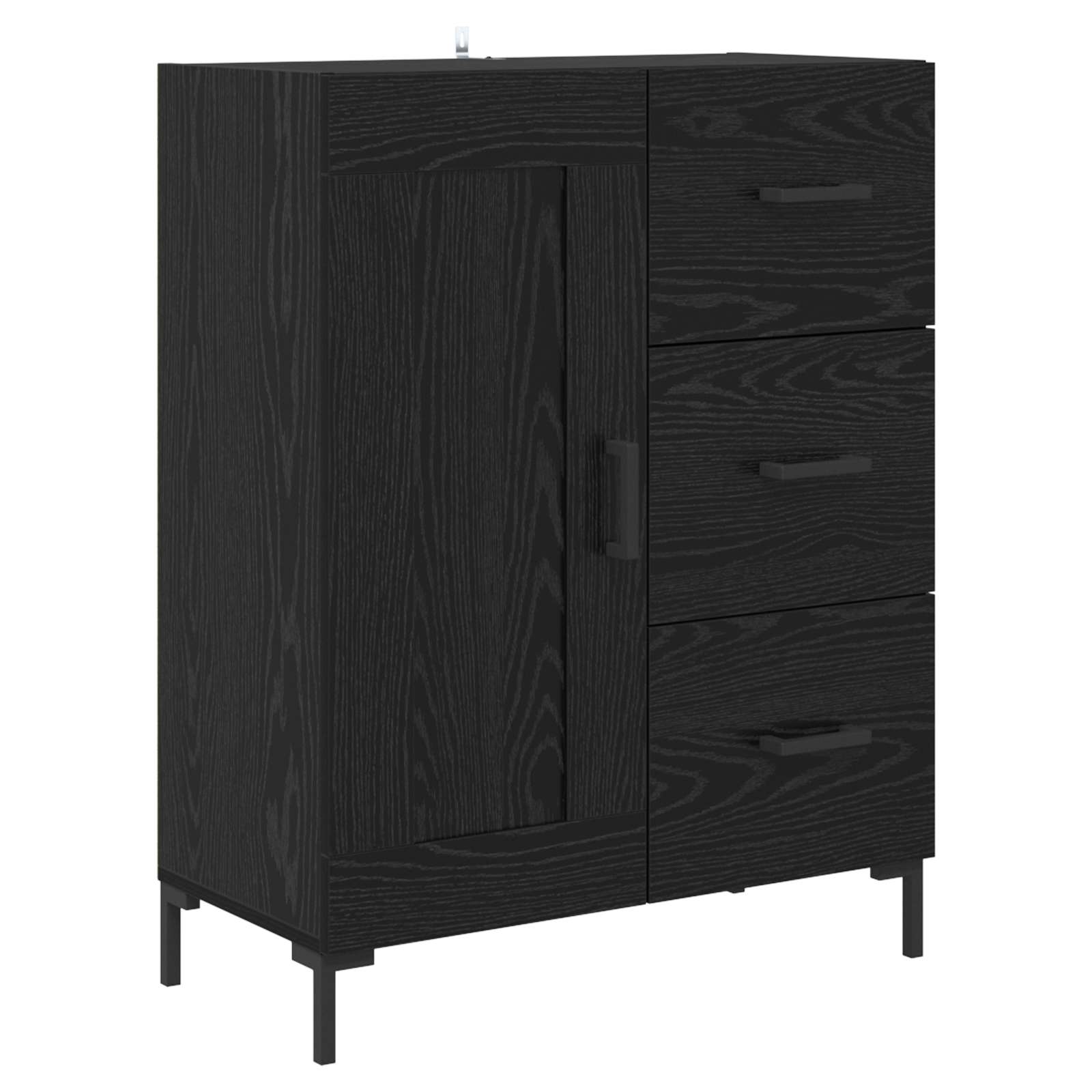 Highboard Zidne Crni hrast 69,5 x 34 x 180 cm Konstruirano drvo