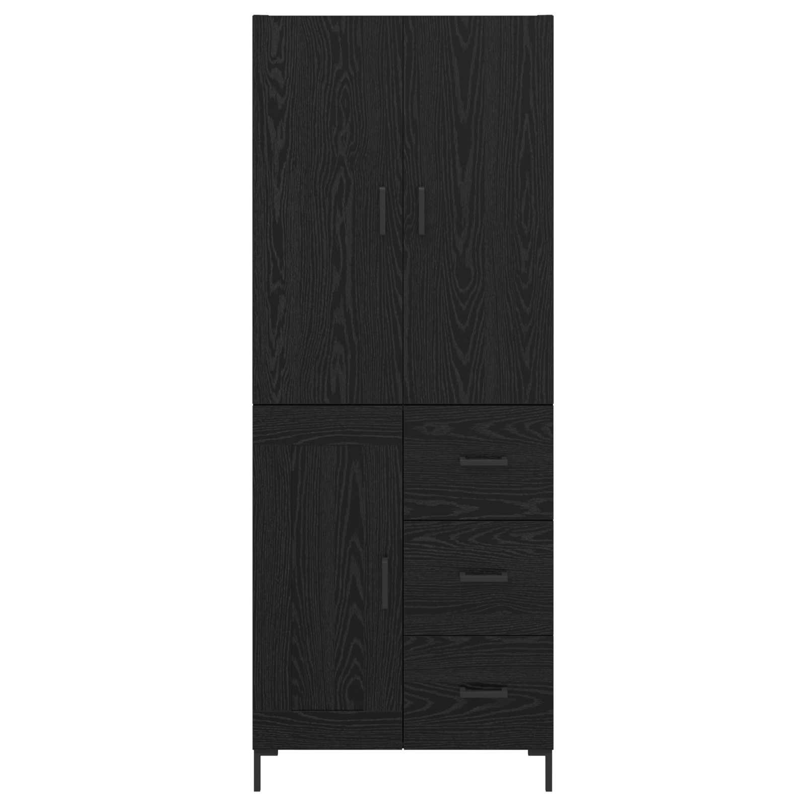 Highboard Zidne Crni hrast 69,5 x 34 x 180 cm Konstruirano drvo