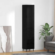 Highboard Crni hrast 34,5 x 34 x 180 cm Konstruirano drvo