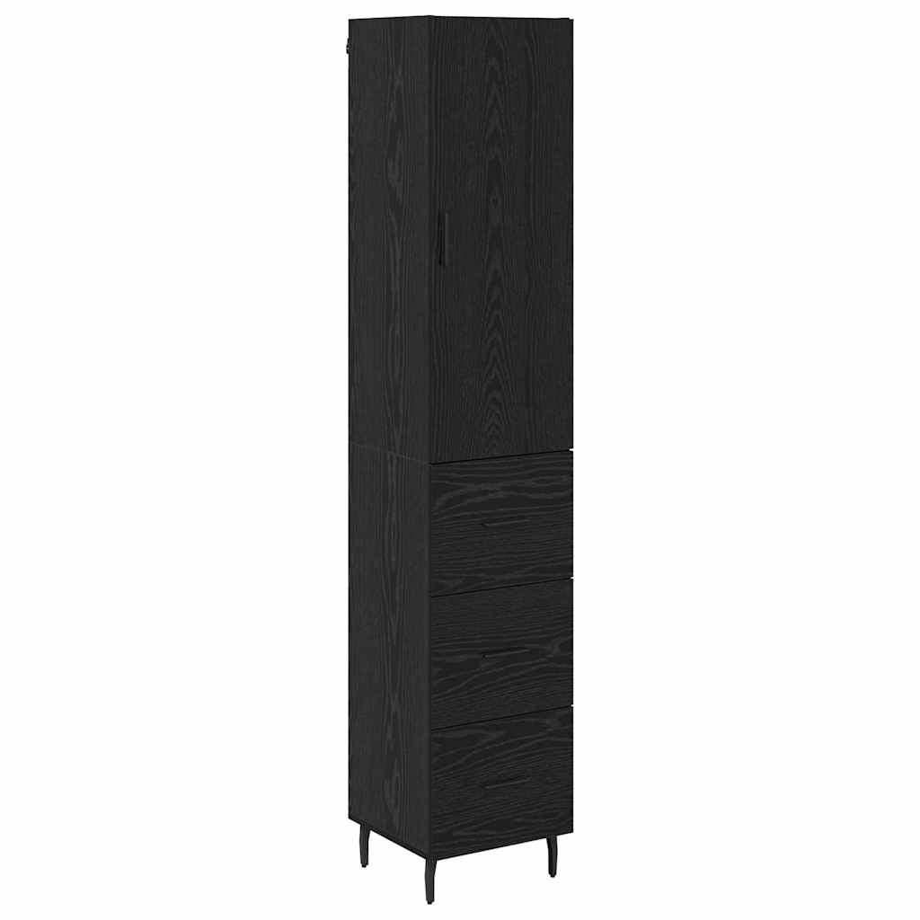 Highboard Crni hrast 34,5 x 34 x 180 cm Konstruirano drvo
