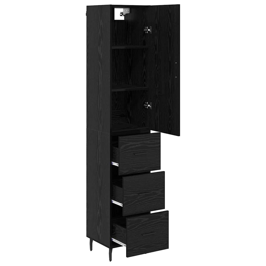Highboard Crni hrast 34,5 x 34 x 180 cm Konstruirano drvo