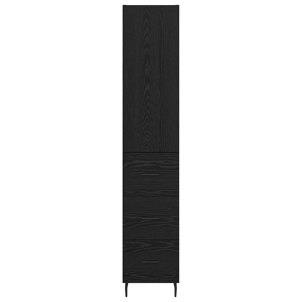 Highboard Crni hrast 34,5 x 34 x 180 cm Konstruirano drvo
