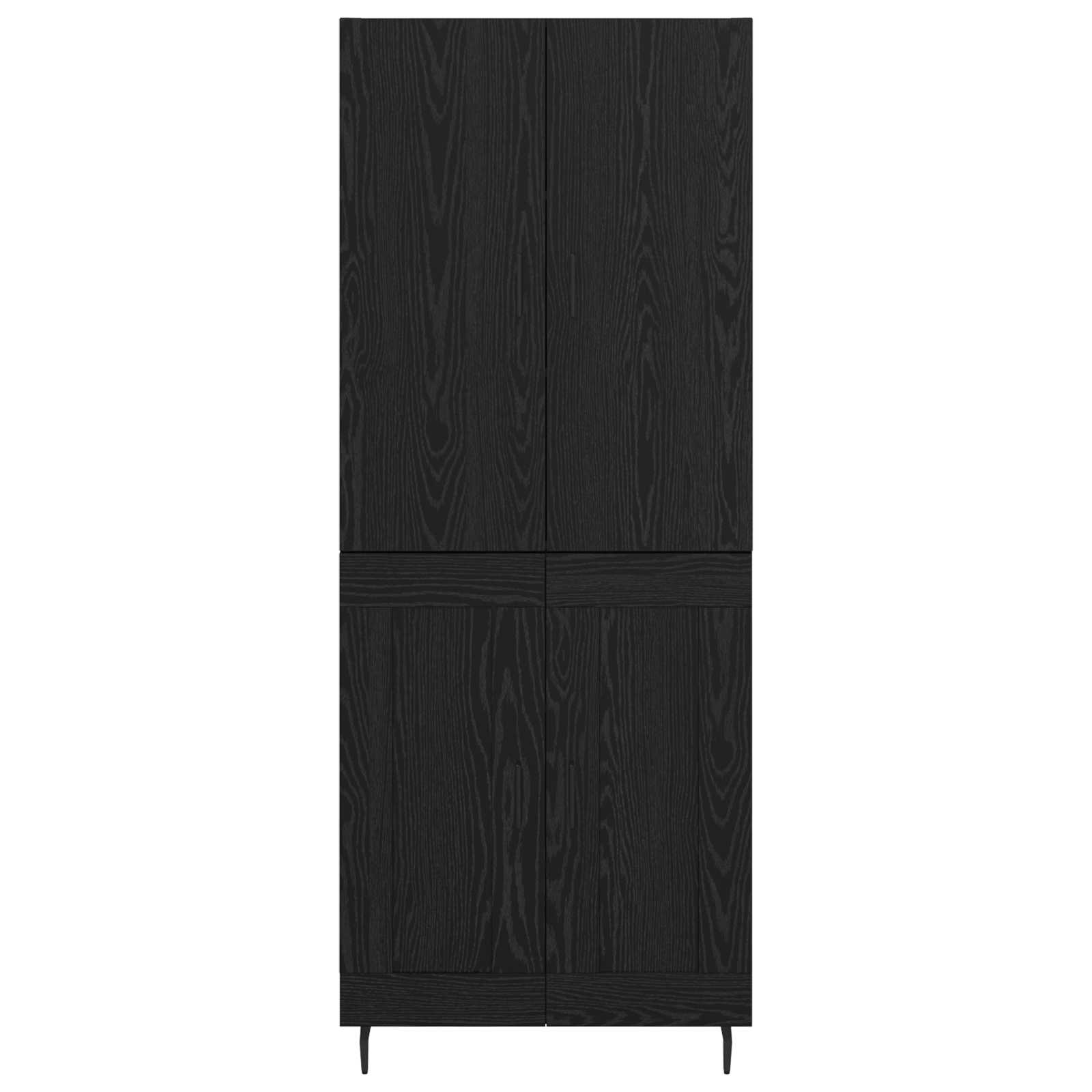 Highboard 2 pcs Crni hrast Inženjerska drva i staklo
