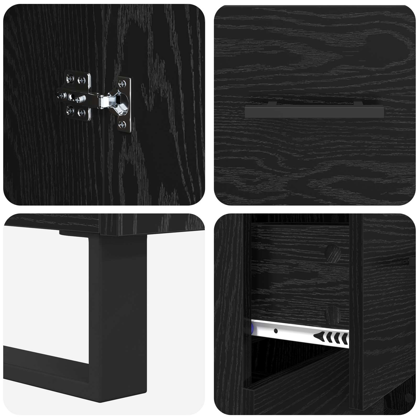 Highboard s ladicama 2 pcs Crni hrast 69,5 x 34 x 180 cm