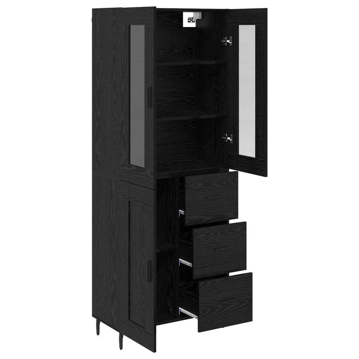 Highboard 2 kom. Crni hrast 69,5 x 34 x 180 cm
