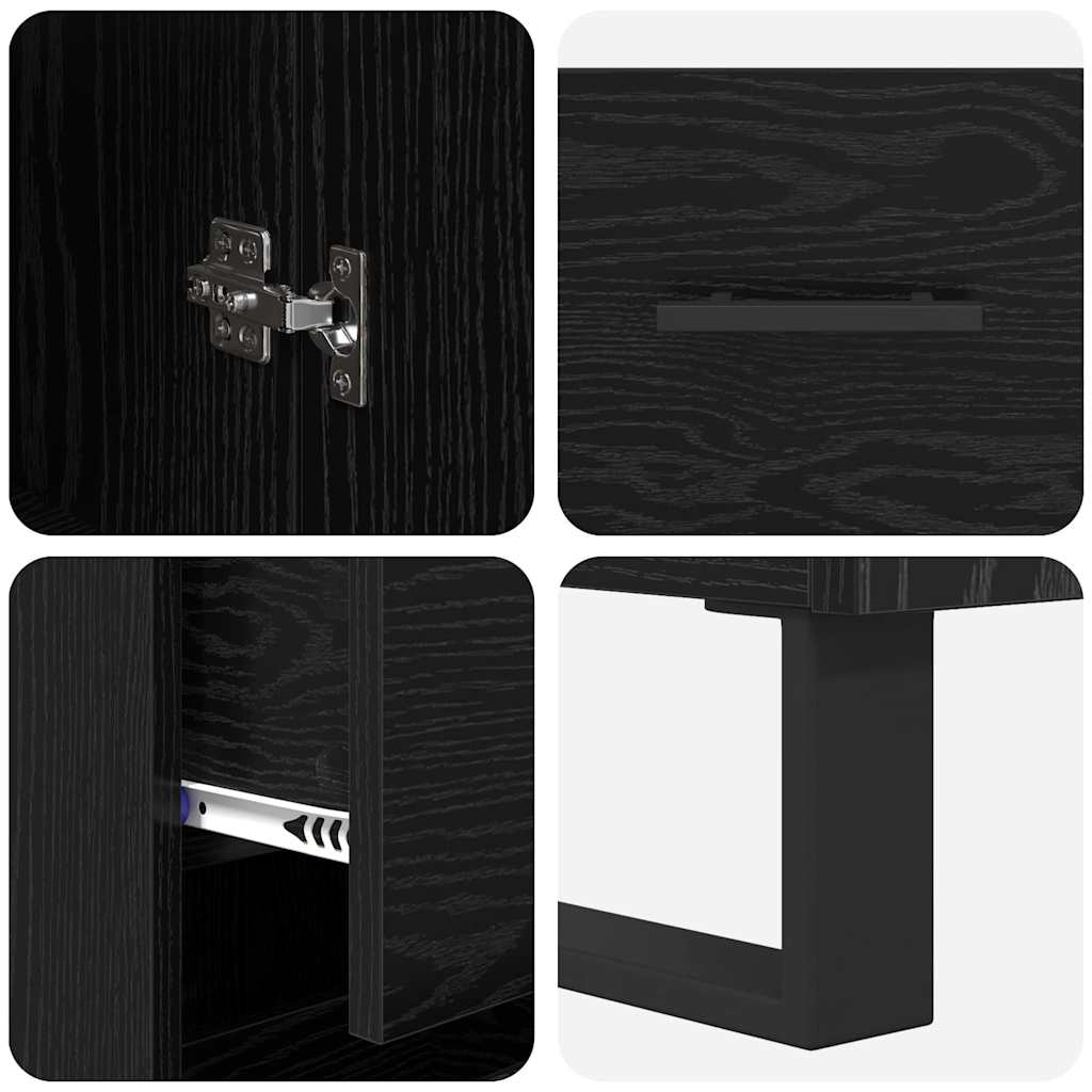 Highboard Crni hrast 34,5 x 34 x 180 cm Konstruirano drvo