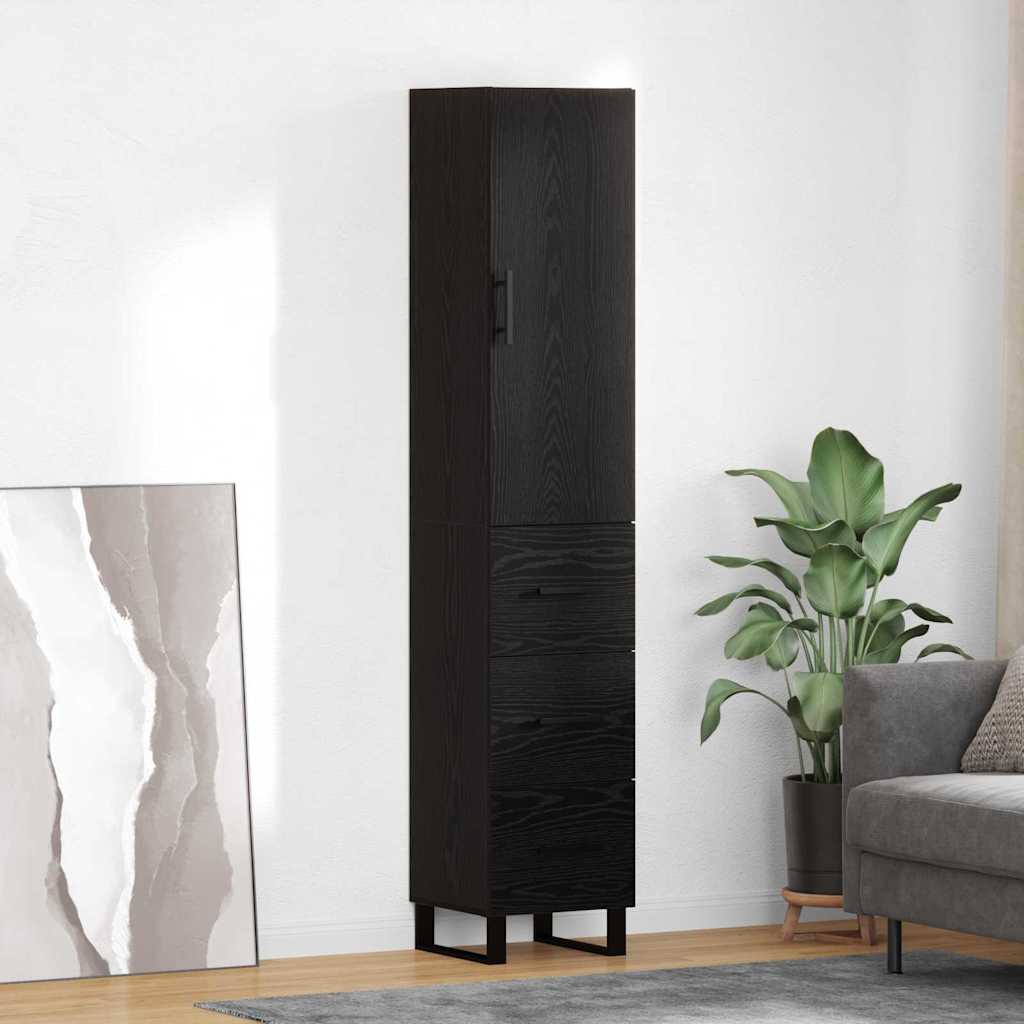 Highboard Crni hrast 34,5 x 34 x 180 cm Konstruirano drvo