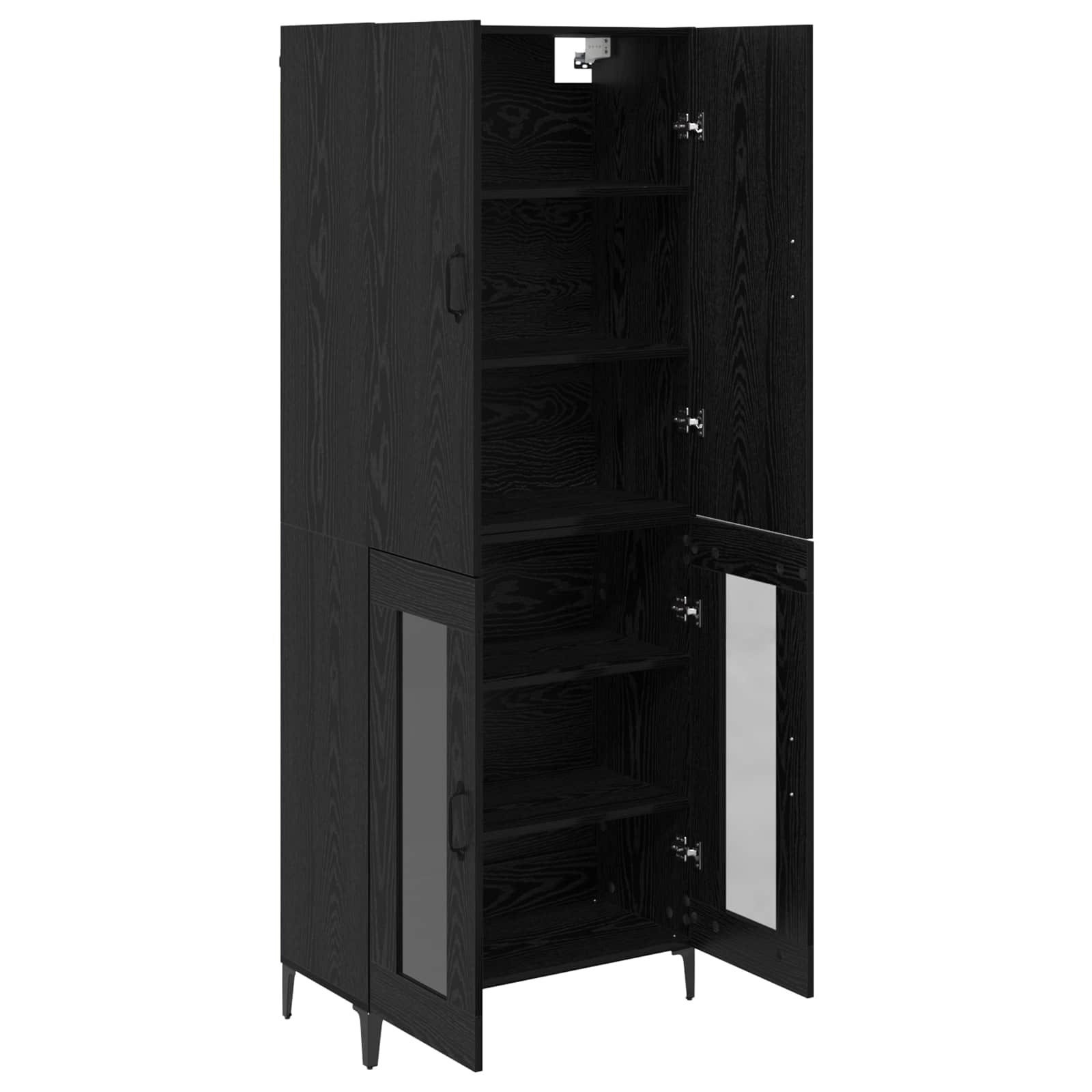 Highboard Zidne Crni hrast 69,5 x 34 x 180 cm Konstruirano drvo