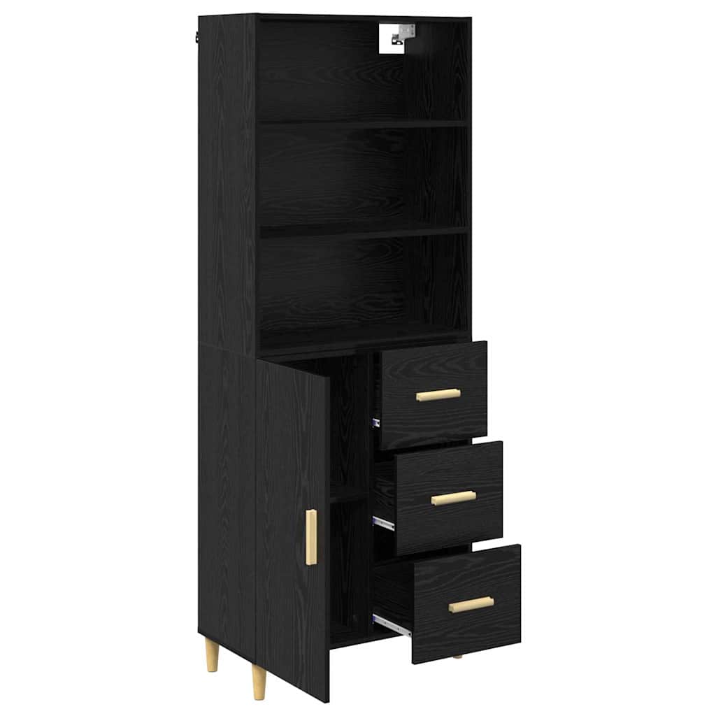 Highboard Crni hrast 69,5 x 32,5 x 180 cm Konstruirano drvo
