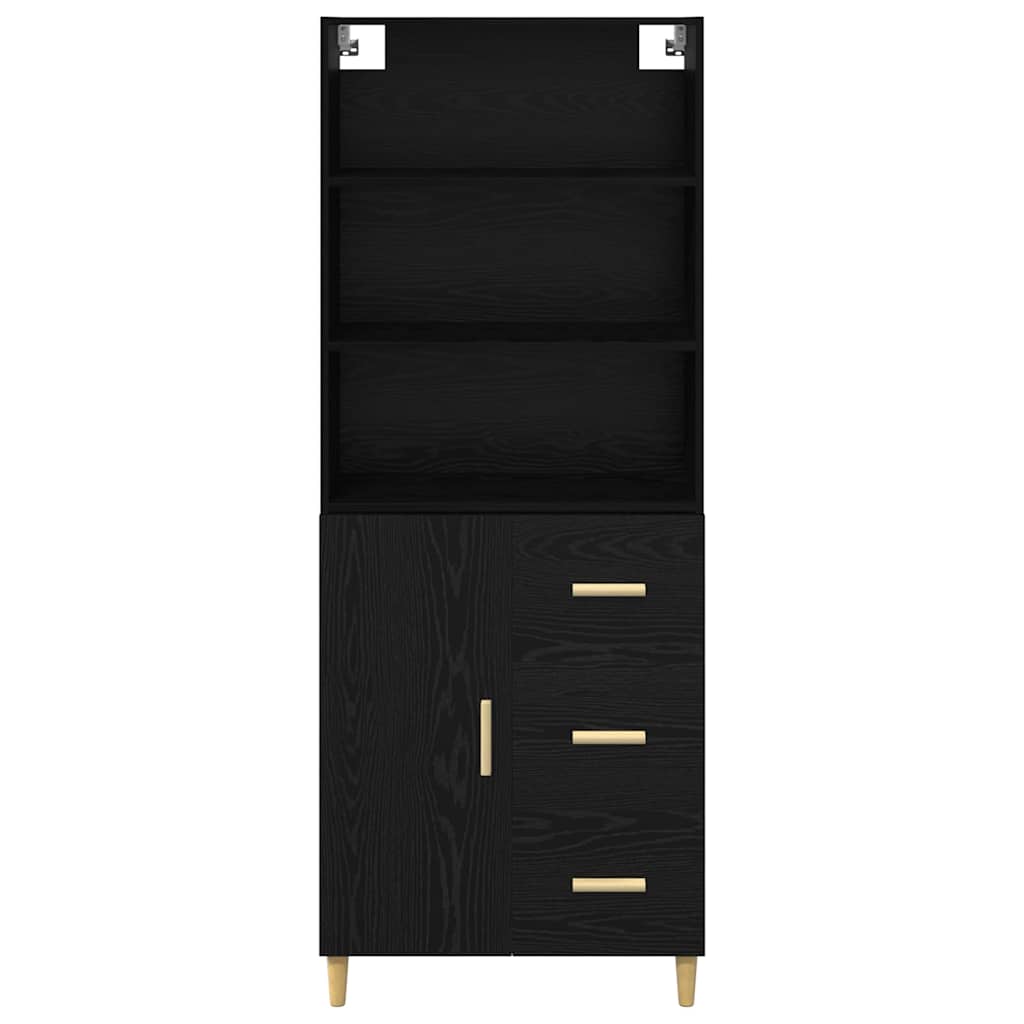 Highboard Crni hrast 69,5 x 32,5 x 180 cm Konstruirano drvo