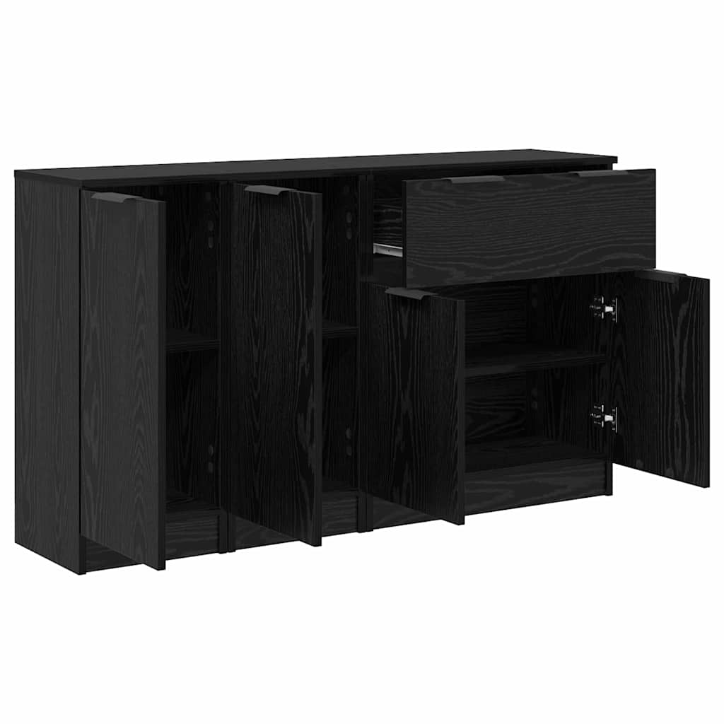 Kreveta s ladicama 3 pcs Crni hrast Konstruirano drvo