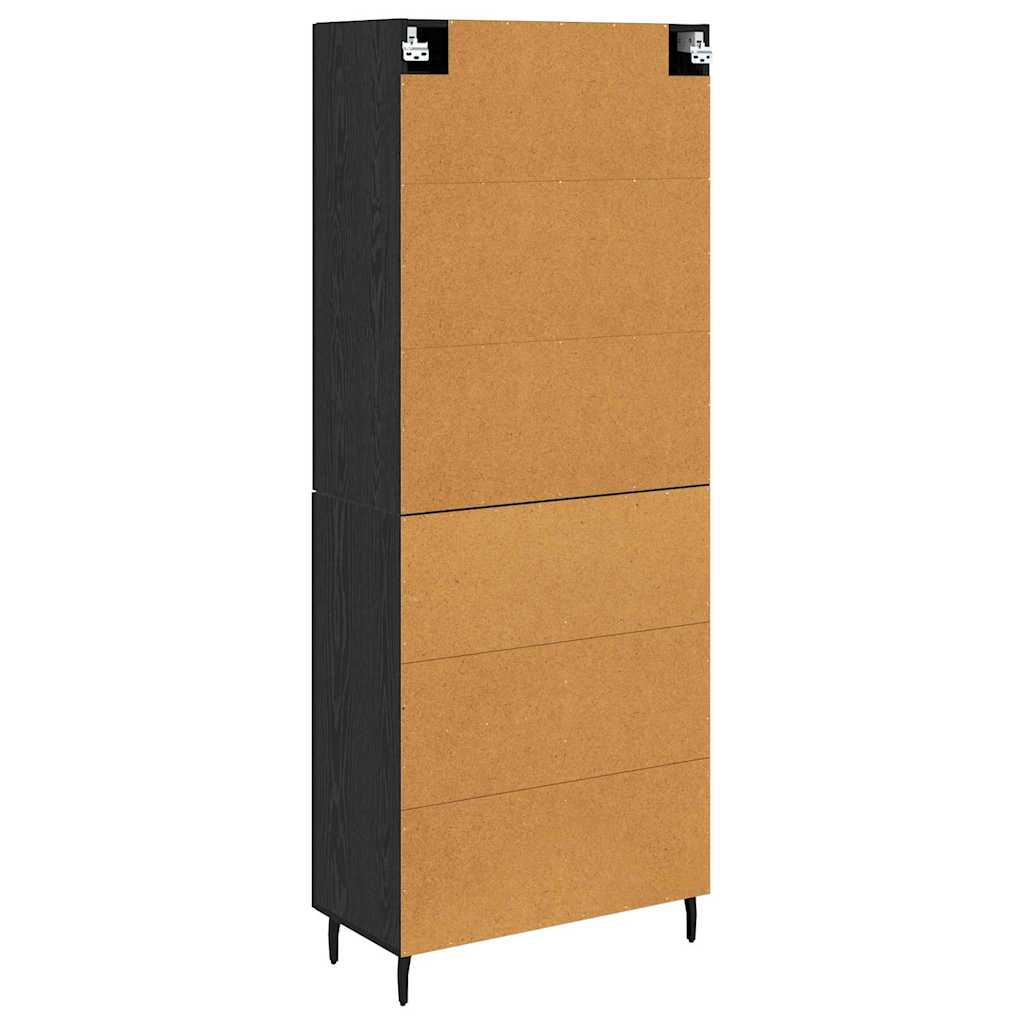 Highboard s ladicama 2 pcs Crni hrast Konstruirano drvo