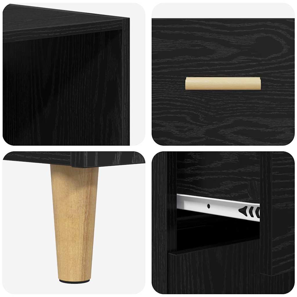 Highboard Crni hrast 69,5 x 32,5 x 180 cm Konstruirano drvo