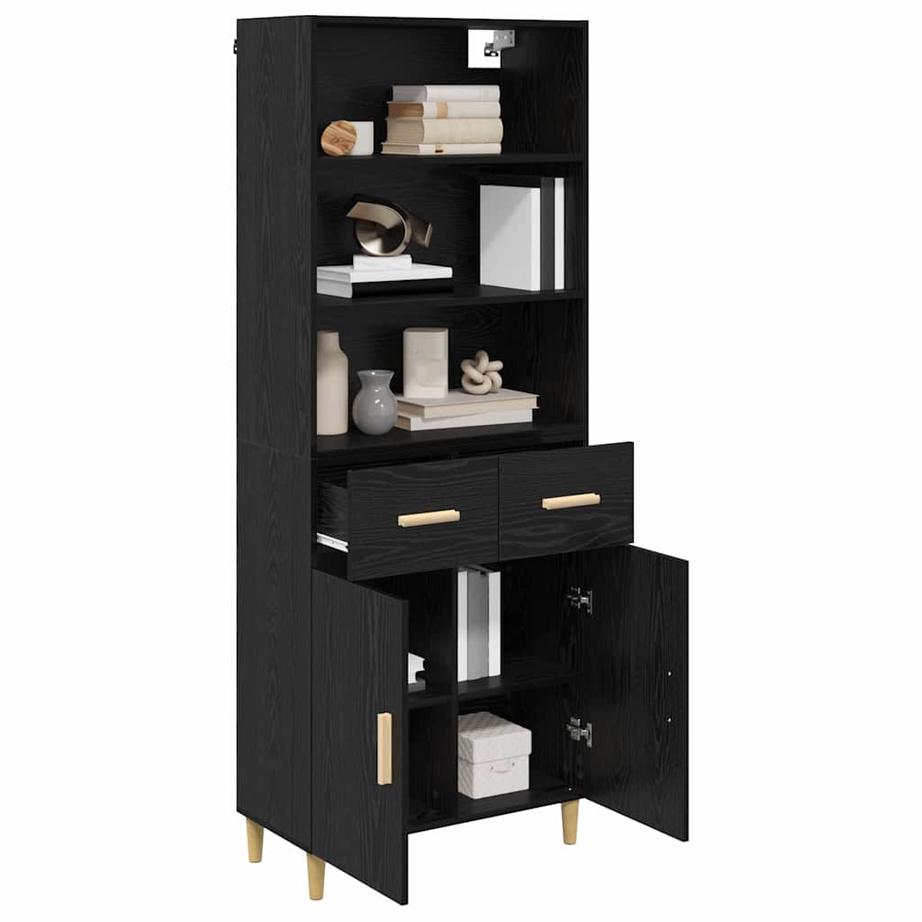 Highboard Crni hrast 69,5 x 32,5 x 180 cm Konstruirano drvo