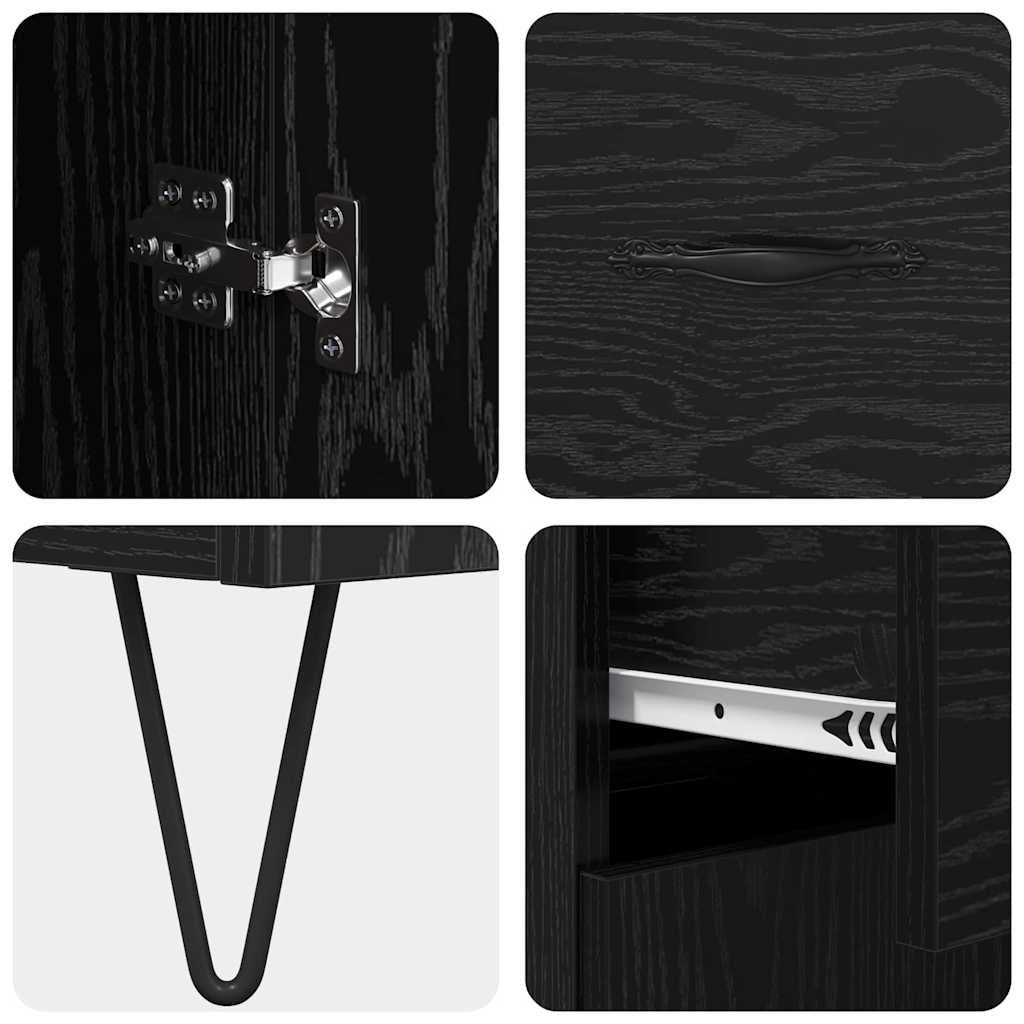 Highboard Crni hrast 69,5 x 34 x 180 cm Konstruirano drvo