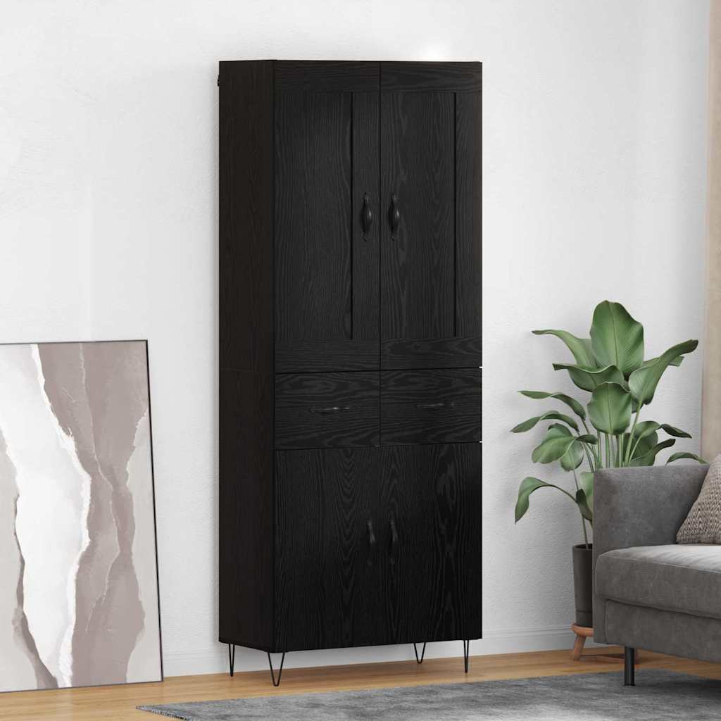 Highboard Crni hrast 69,5 x 34 x 180 cm Konstruirano drvo