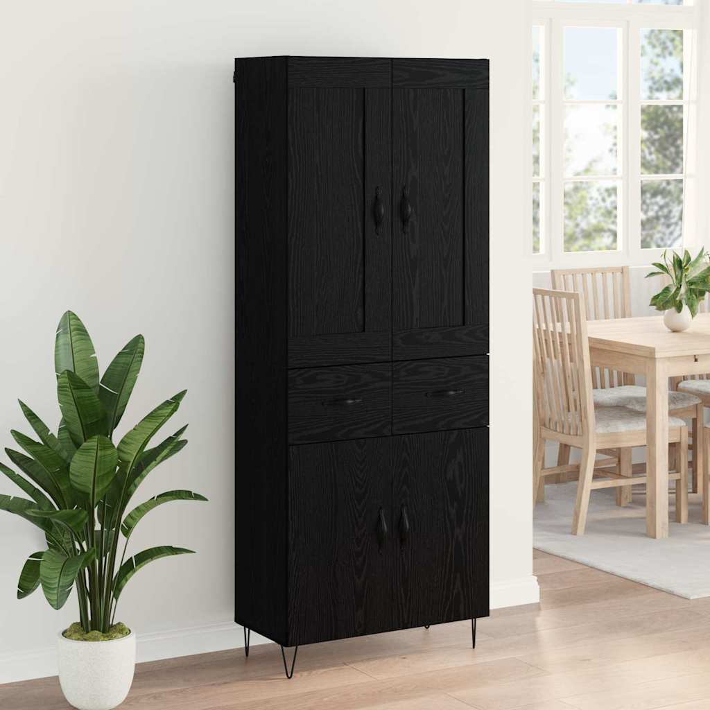 Highboard Crni hrast 69,5 x 34 x 180 cm Konstruirano drvo