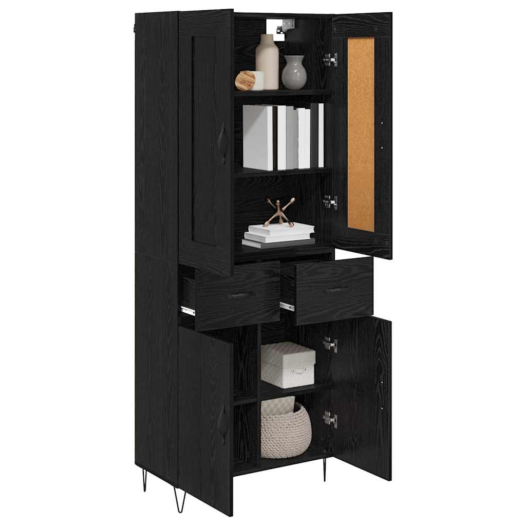 Highboard Crni hrast 69,5 x 34 x 180 cm Konstruirano drvo