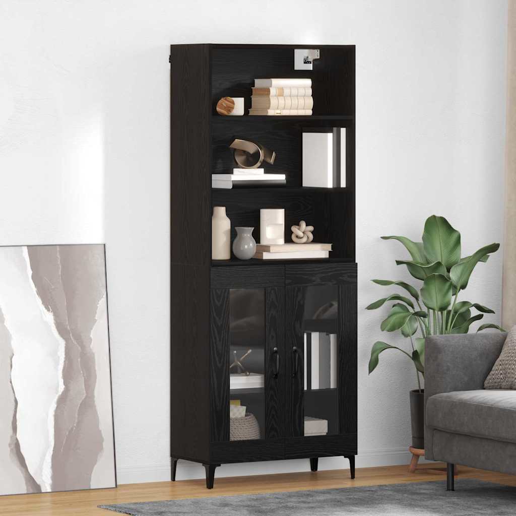 Highboard Crni hrast 69,5 x 34 x 180 cm Konstruirano drvo