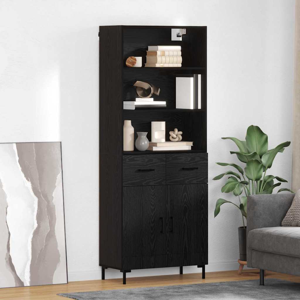 Highboard Crni hrast 69,5 x 34 x 180 cm Konstruirano drvo