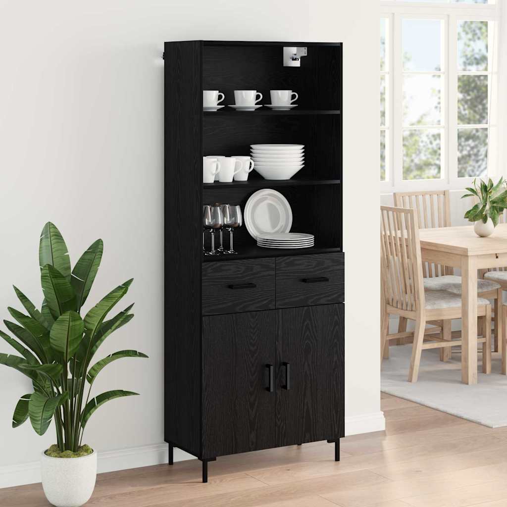 Highboard Crni hrast 69,5 x 34 x 180 cm Konstruirano drvo