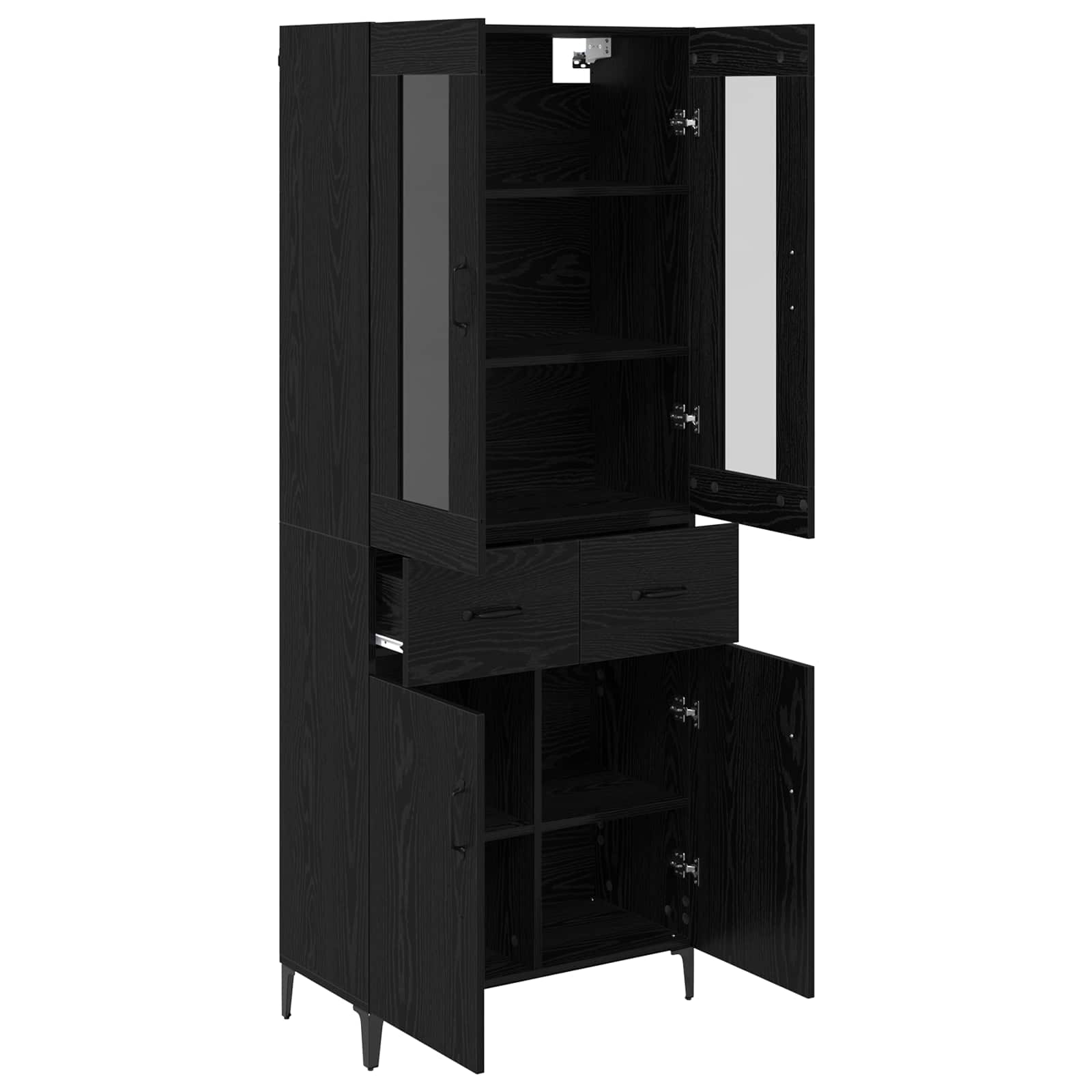 Highboard Zidne Crni hrast 69,5 x 34 x 180 cm Konstruirano drvo