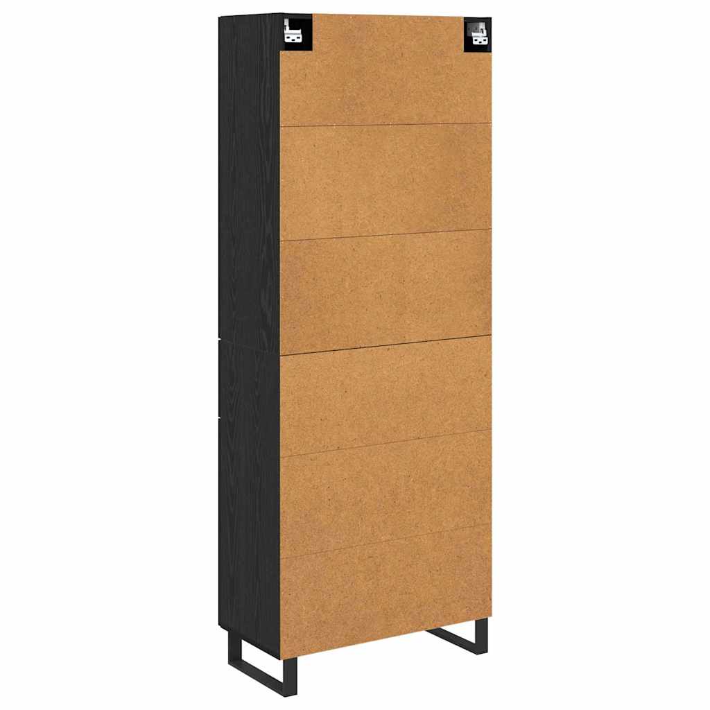 Highboard s ladicama 2 pcs Crni hrast 69,5 x 34 x 180 cm