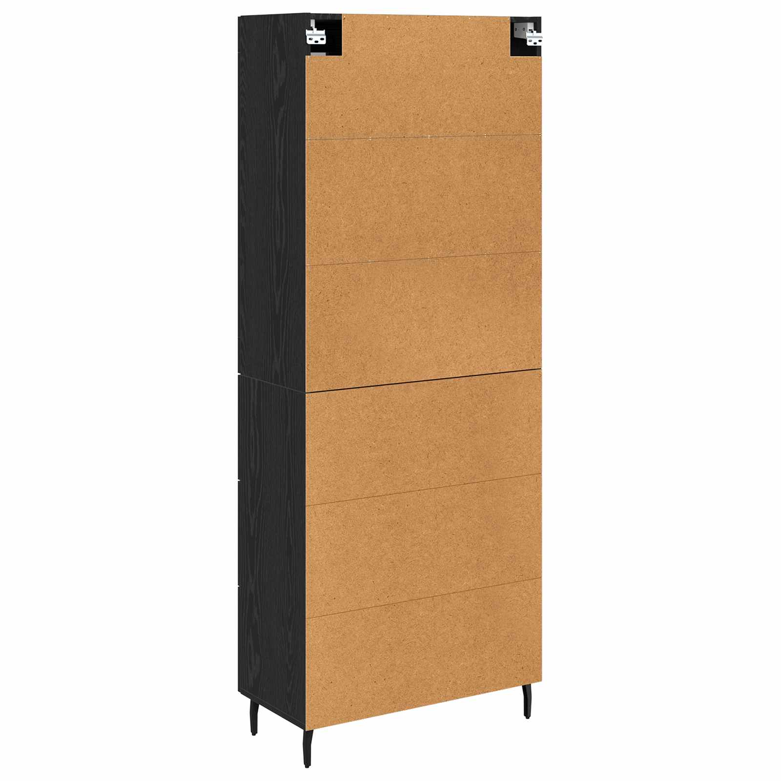 Highboard s ladicama 2 pcs Crni hrast Konstruirano drvo