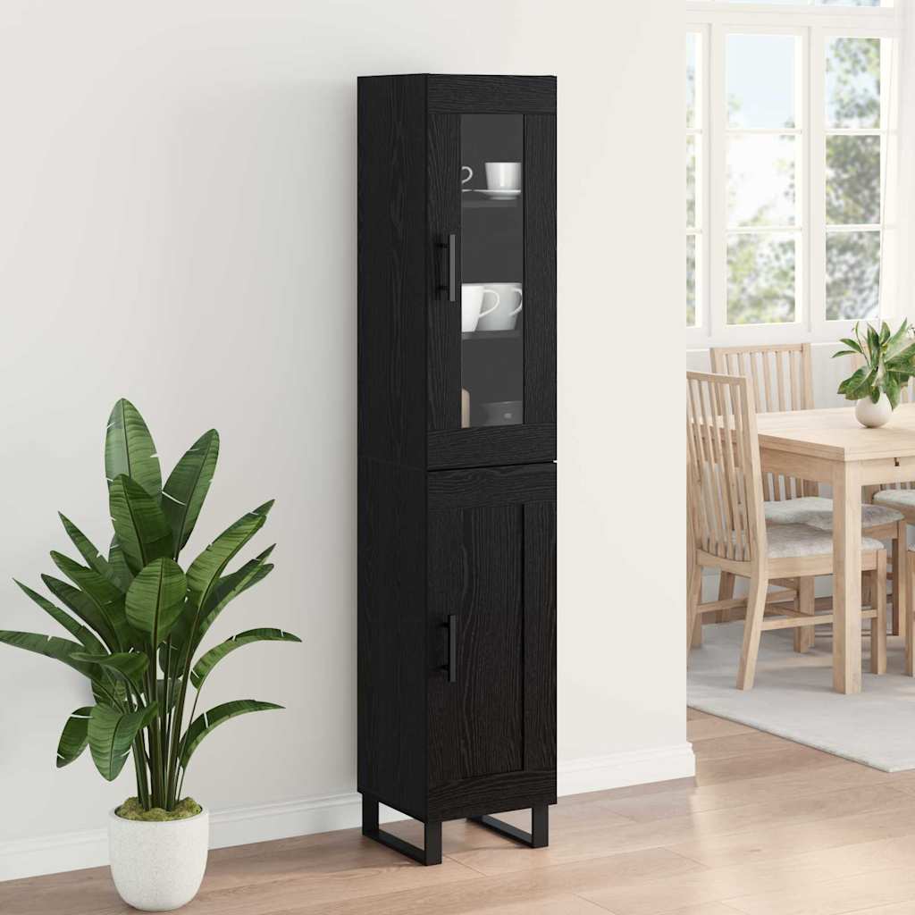 Highboard Crni hrast 34,5 x 34 x 180 cm Konstruirano drvo