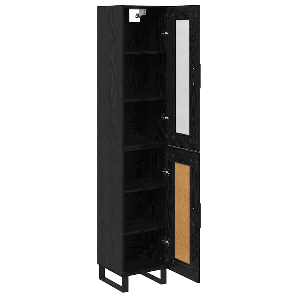 Highboard Crni hrast 34,5 x 34 x 180 cm Konstruirano drvo