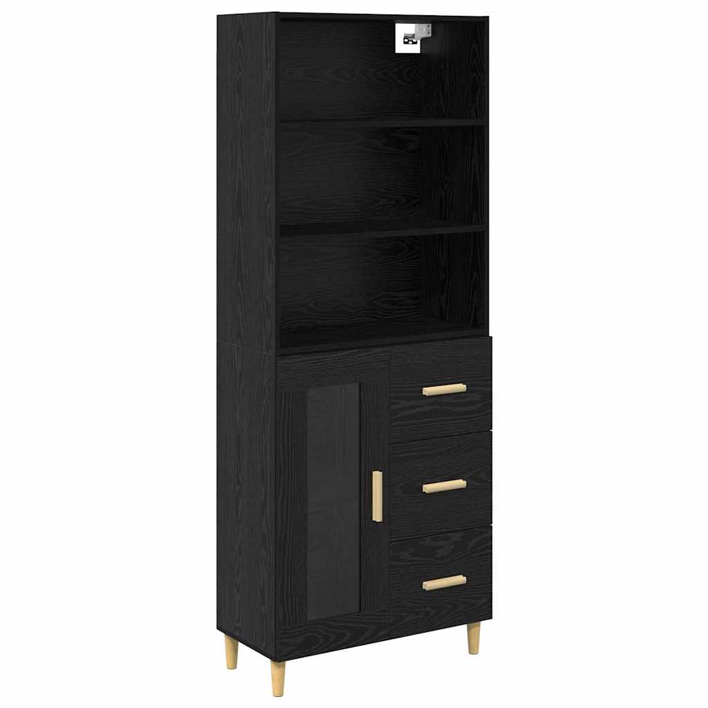 Highboard Crni hrast 69,5 x 32,5 x 180 cm Konstruirano drvo