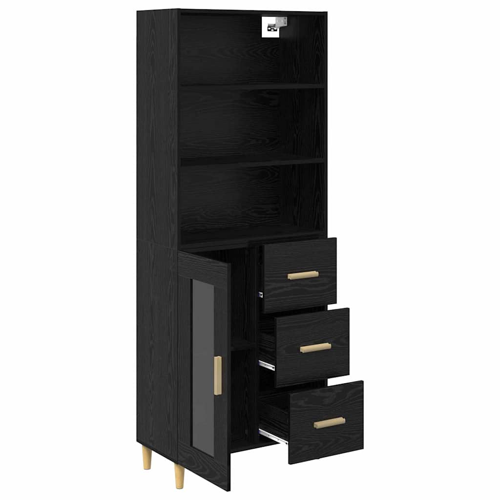 Highboard Crni hrast 69,5 x 32,5 x 180 cm Konstruirano drvo