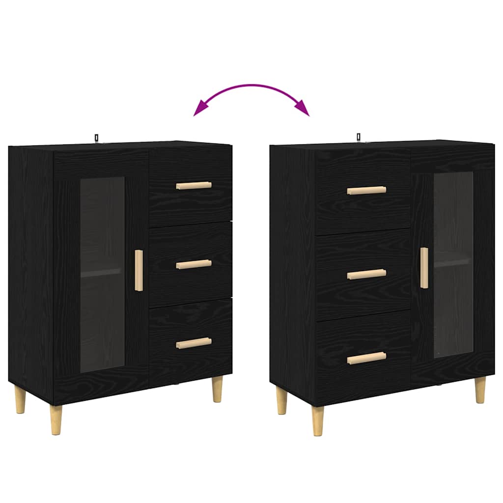 Highboard Crni hrast 69,5 x 32,5 x 180 cm Konstruirano drvo