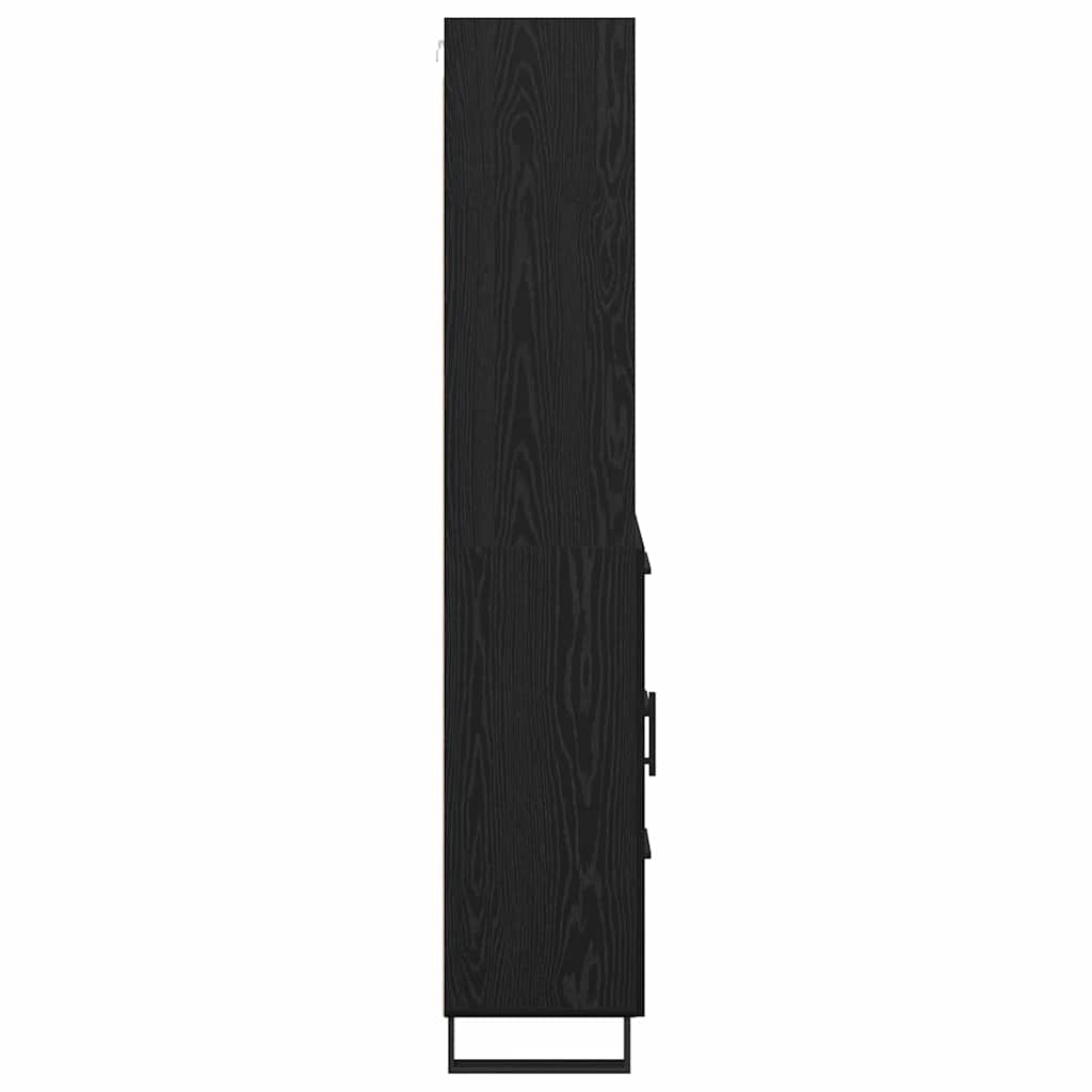 Highboard s ladicama 2 pcs Crni hrast Konstruirano drvo