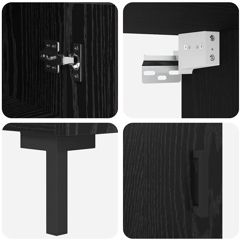 Highboard Crni hrast 34,5 x 34 x 180 cm Konstruirano drvo