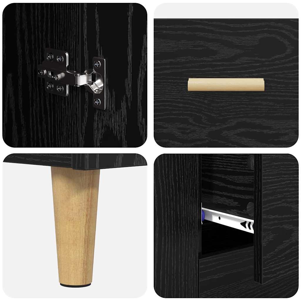 Highboard Crni hrast 34,5 x 34 x 180 cm Konstruirano drvo
