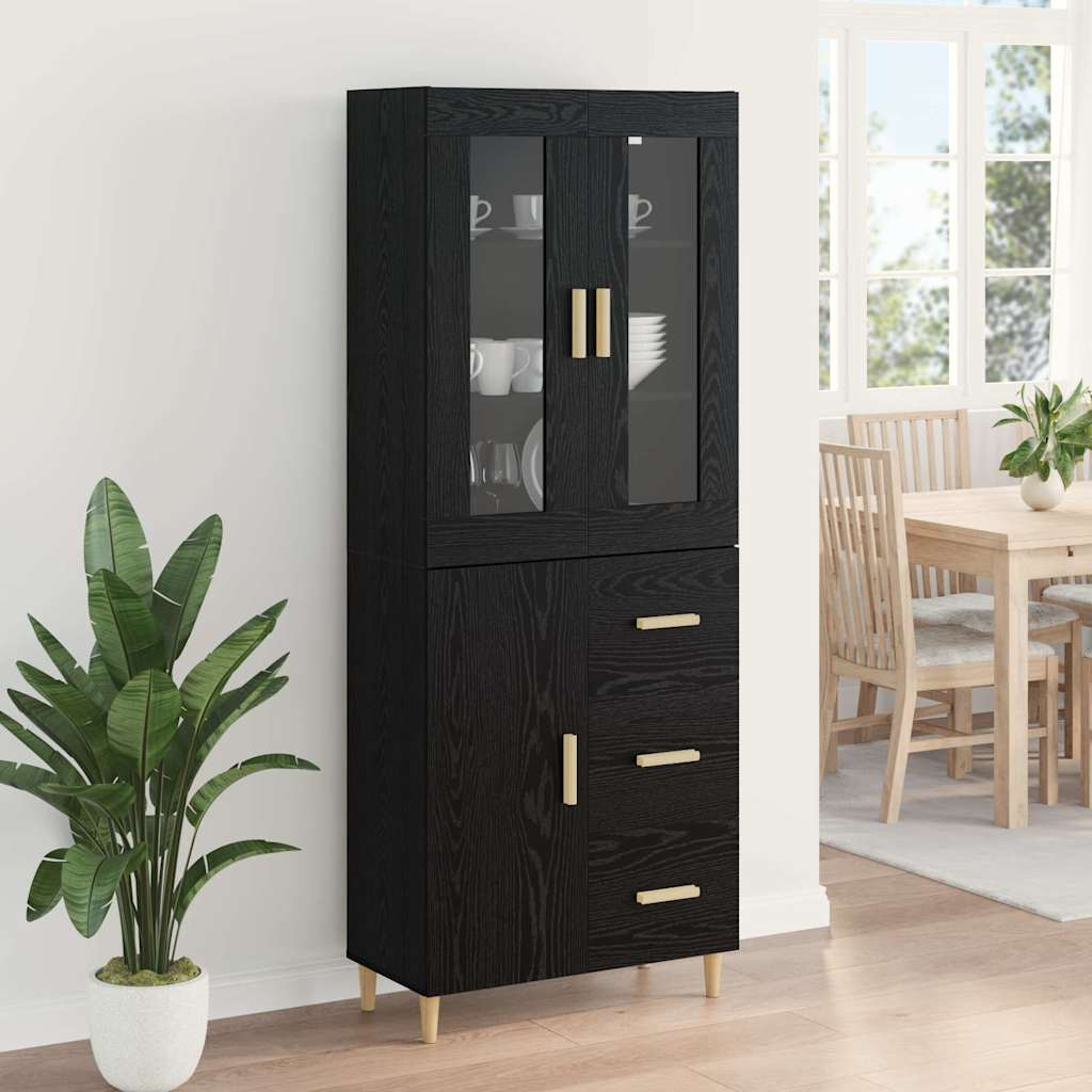 Highboard Crni hrast 34,5 x 34 x 180 cm Konstruirano drvo