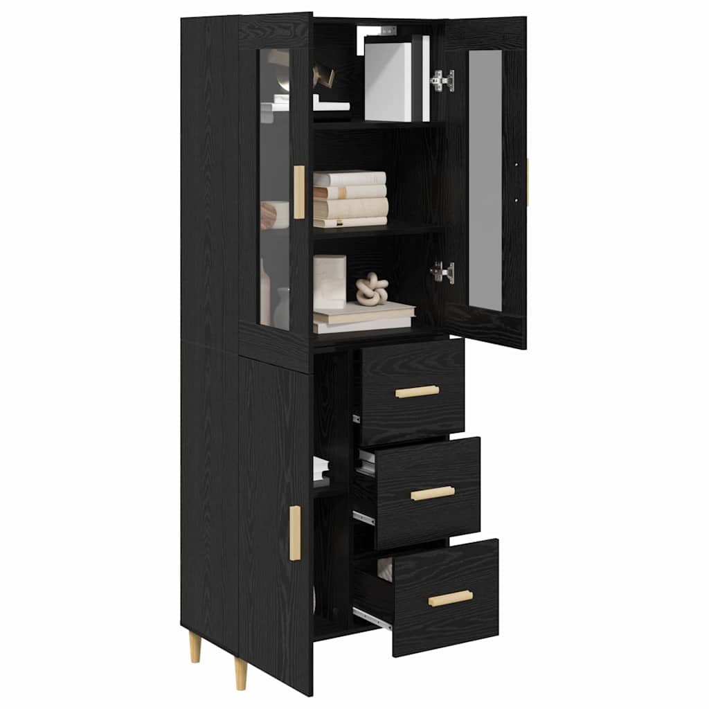 Highboard Crni hrast 34,5 x 34 x 180 cm Konstruirano drvo