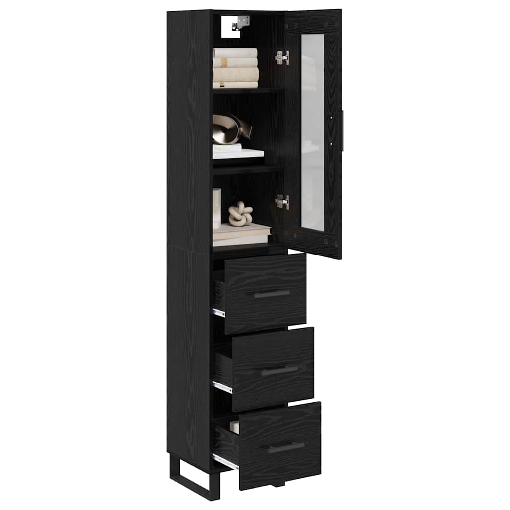 Highboard Crni hrast 34,5 x 34 x 180 cm Konstruirano drvo