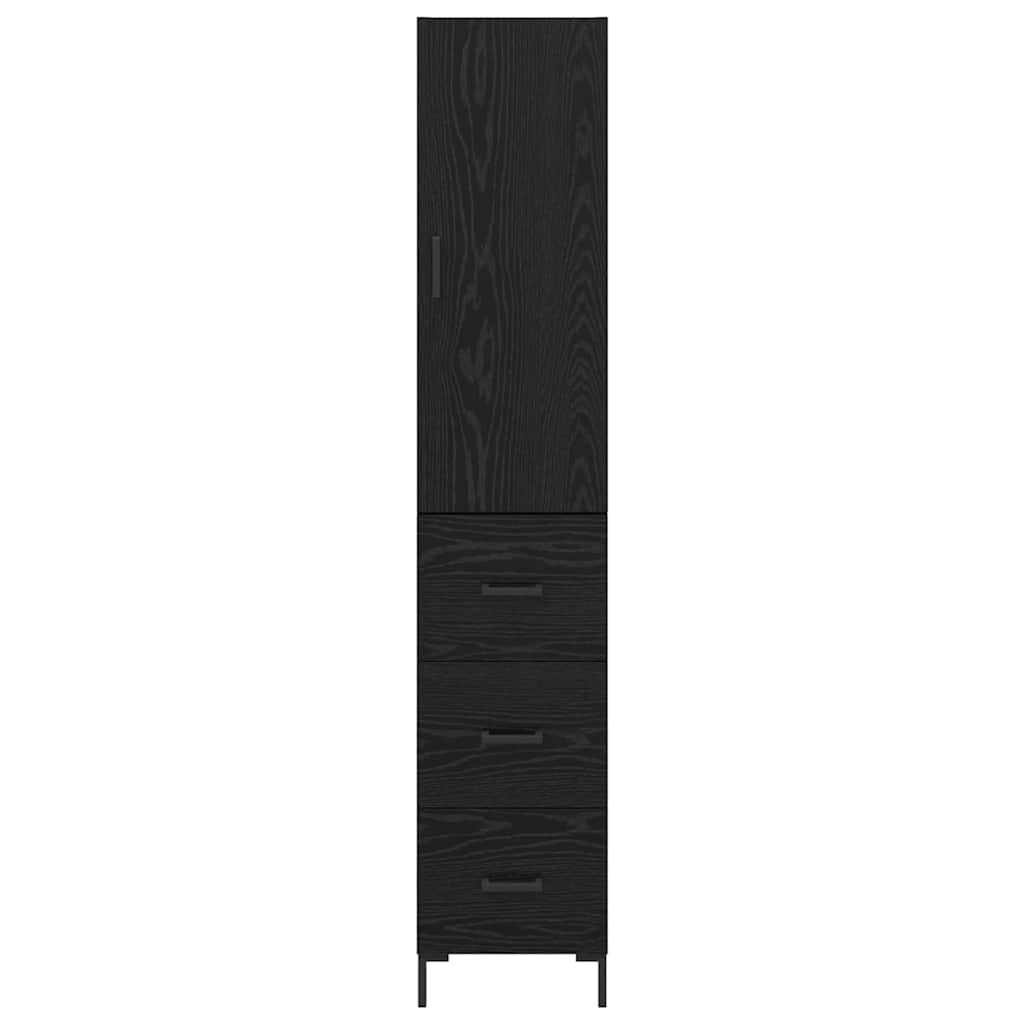 Highboard Crni hrast 34,5 x 34 x 180 cm Konstruirano drvo
