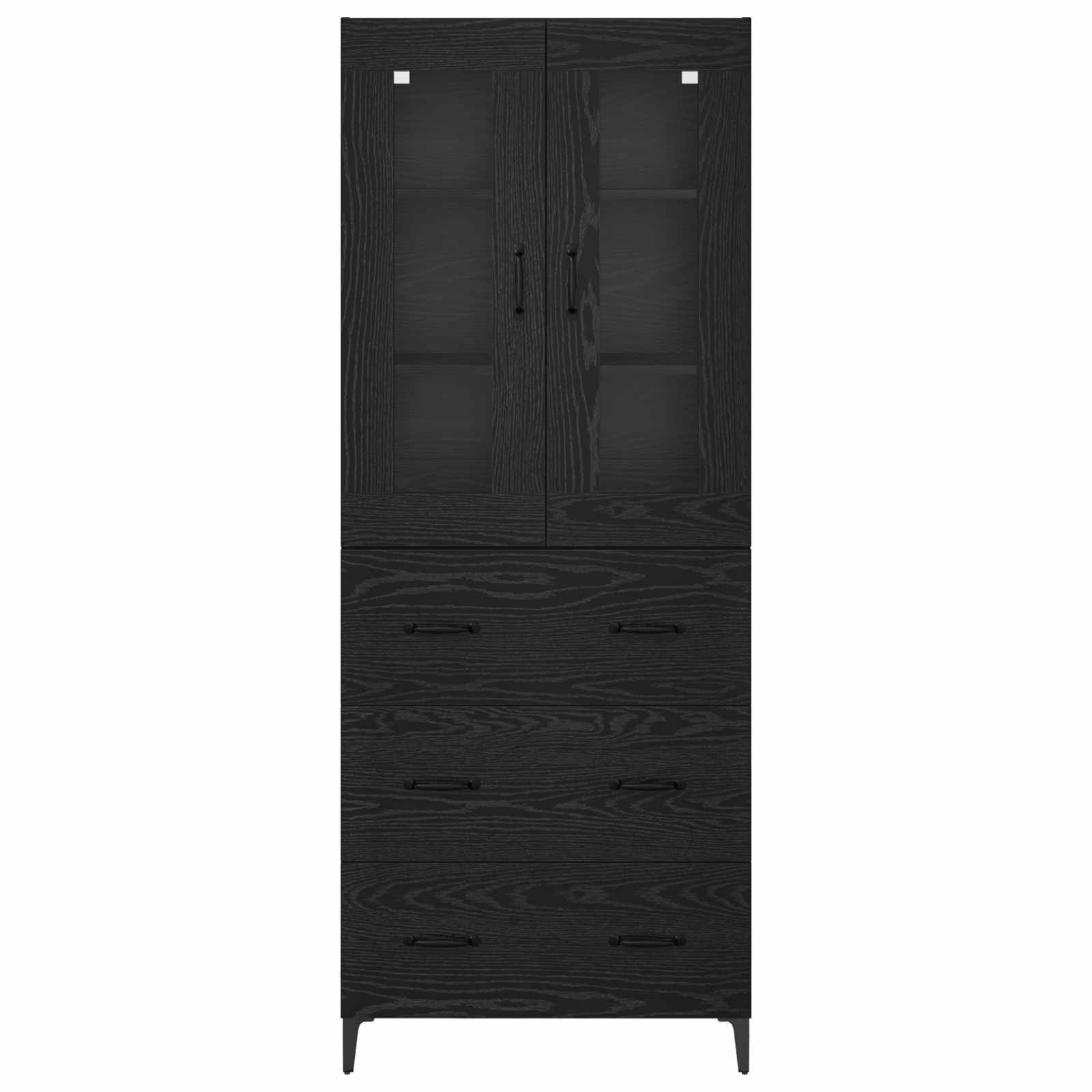 Highboard Zidne Crni hrast 69,5 x 34 x 180 cm Konstruirano drvo